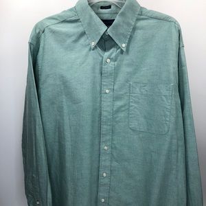 Tommy Hilfiger Solid Green Button Down Dress Shirt